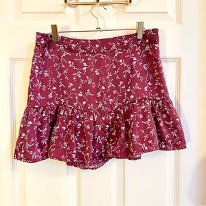 Red floral forever 21 skort